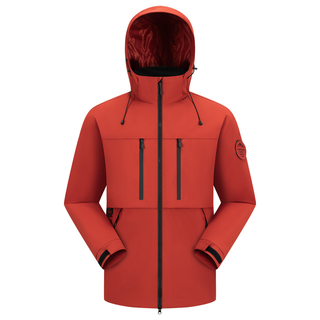 Men's Waterproof Breathable Softshell Outdoor Jacket with Adjustable Hood Amarae