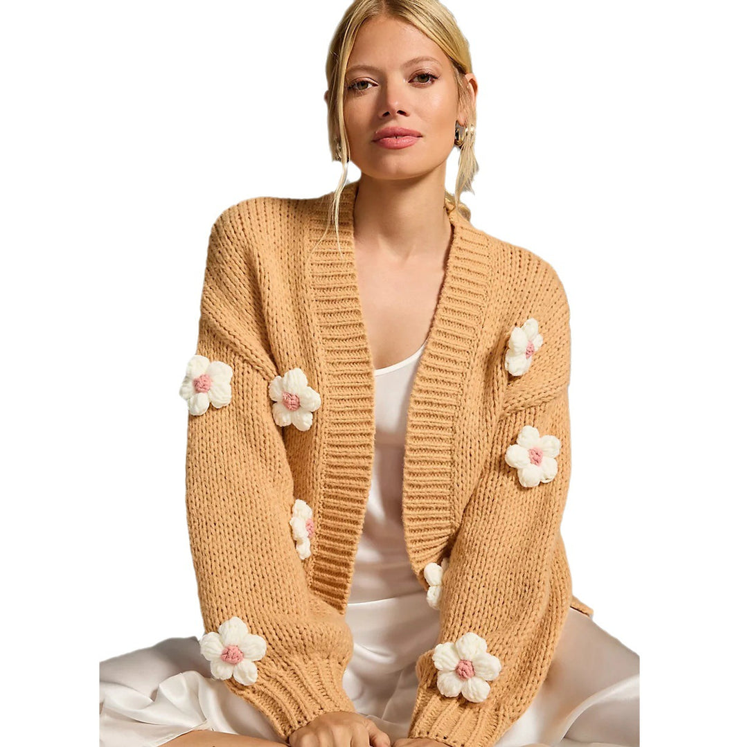 Ladies vest with floral appliqués Lune London