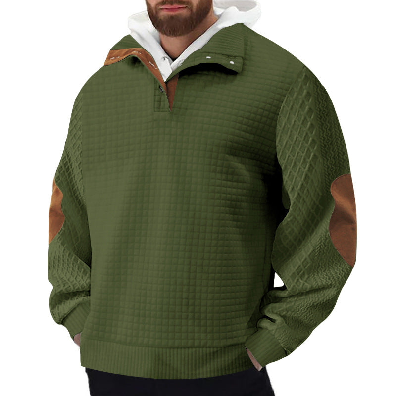 Men's sturdy fleece sweater with high collar and structured design Amarae