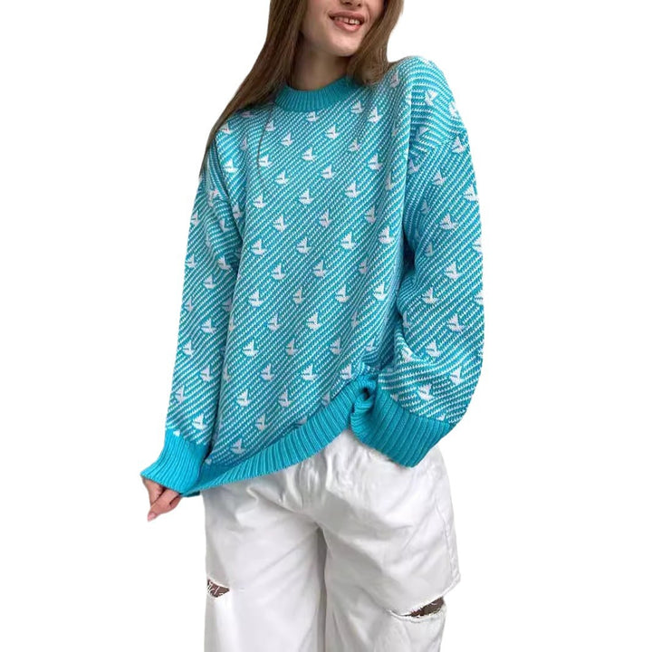 Sweater surdimensionné à motifs pour femmes en coton de haute qualité Chic & Stil
