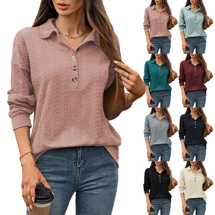 Lune London Textured Button Design Long Sleeve Shirt for Women