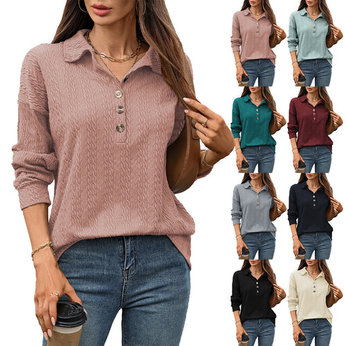 Amarae Textured Button Design Long Sleeve Shirt for Women