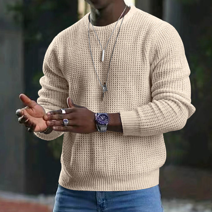 Structured knit pullover for men in soft material Lune London