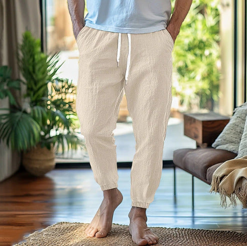 Casual pants for men with individually adjustable waist and ventilation inserts on the sides Lune London