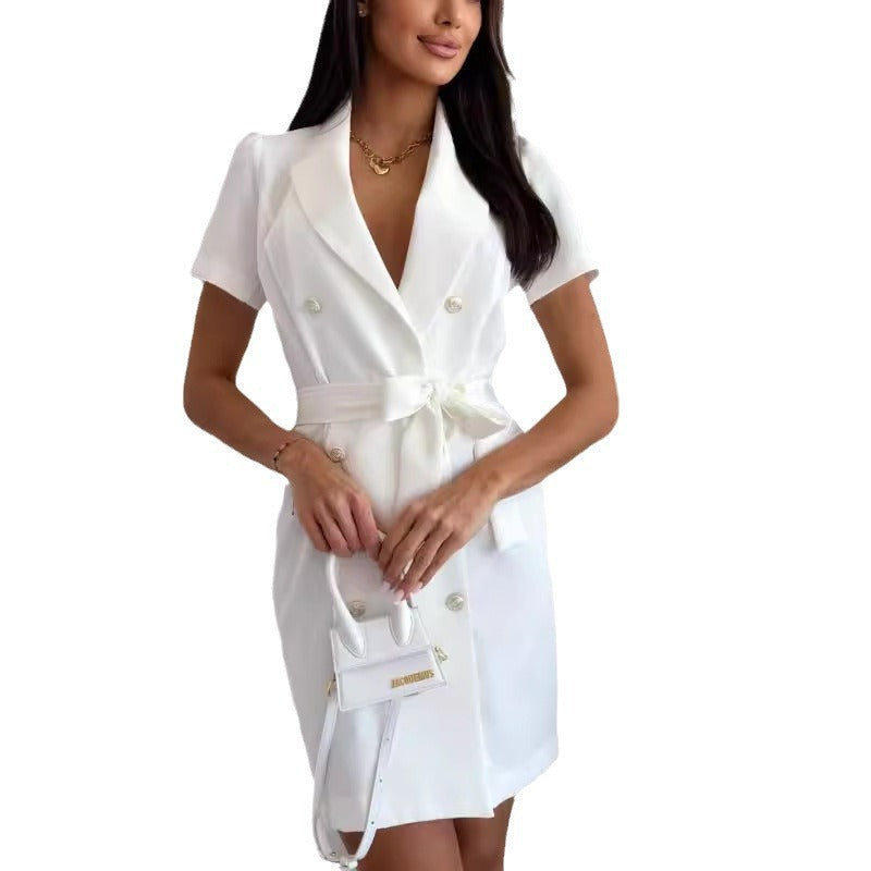 Wrap dress for women with elegant button detail Lune London