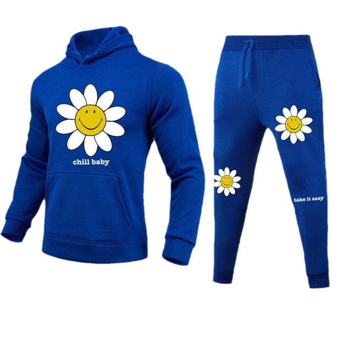 Hoodie and jogging pants set for women with cheerful floral pattern Lune London