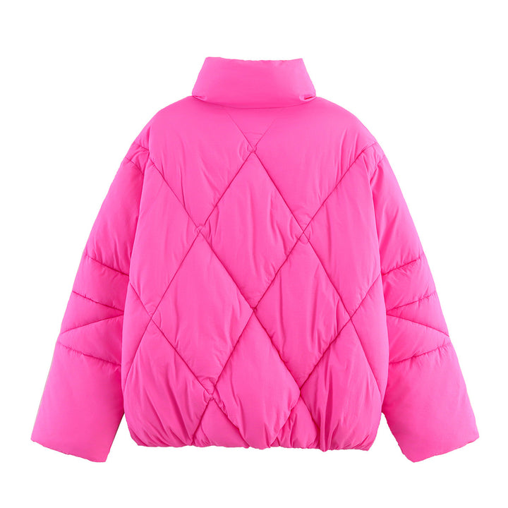 Ladies quilted casual jacket with stand-up collar and drawstring Lune London