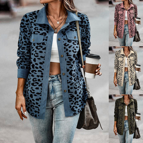 Casual linen jacket for women in animal print Amarae