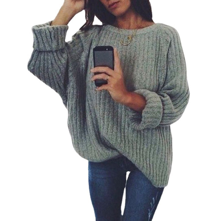 Women chunky knit sweater with oversized cut and textured pattern Lune London