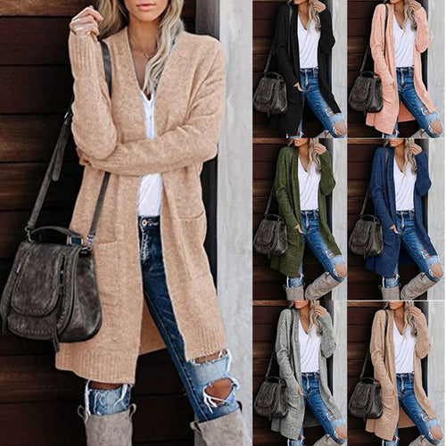 Ladies long open cardigan with relaxed cut Amarae