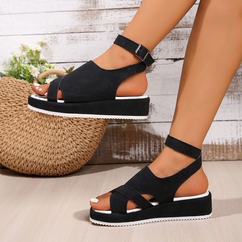 Comfortable wedge sandals for ladies with refined strap design Amarae