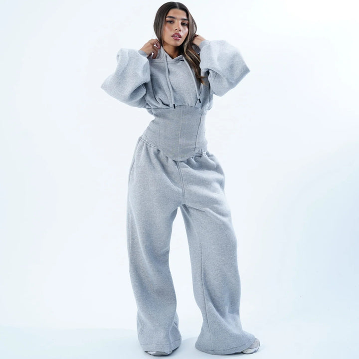 Women's casual oversized hoodie with flattering fit and wide waistband Lune London