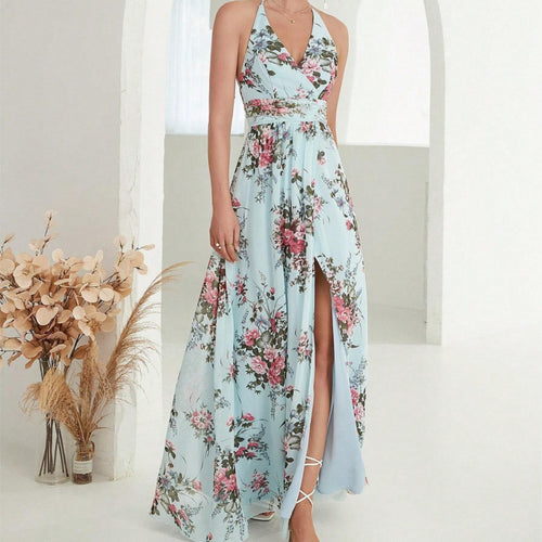 Amarae Floral Halter Maxi Dress for Women