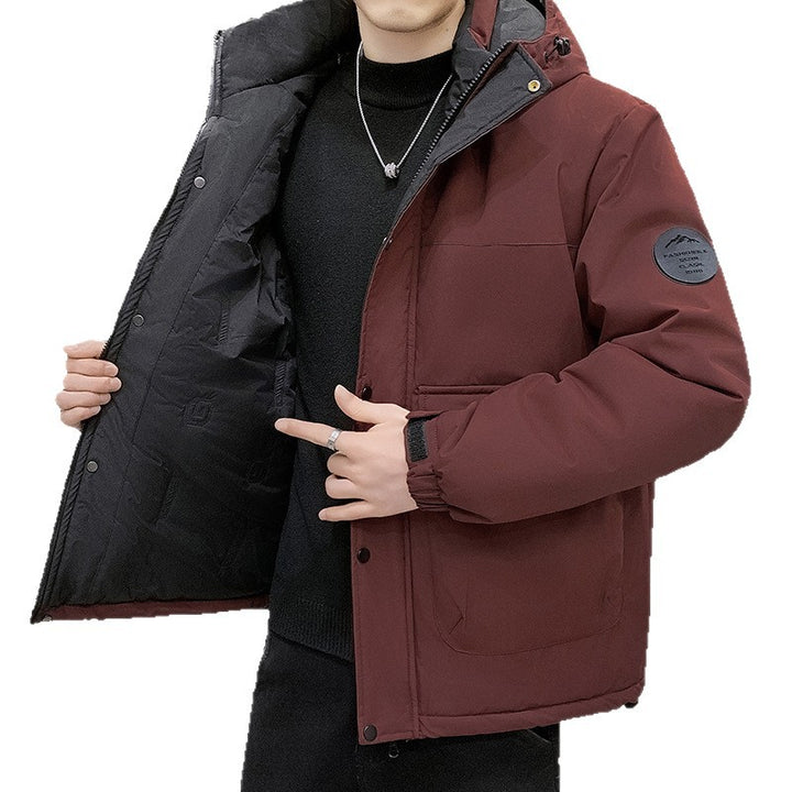 Men's Padded Short Parka with Hood windproof water-repellent and multifunctional pockets Amarae