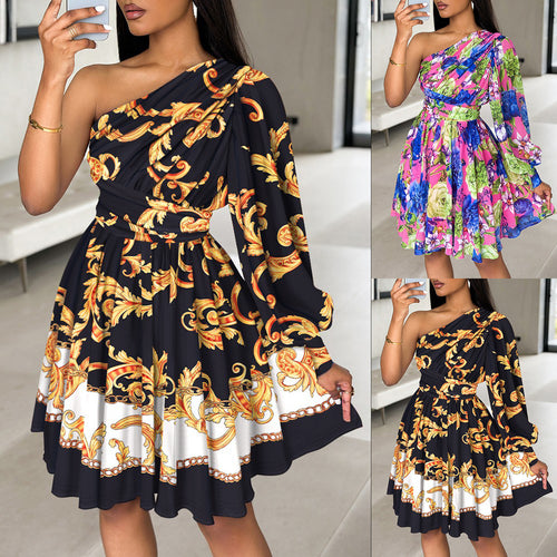 Women Cocktail Dress Flower One Shoulder Amarae