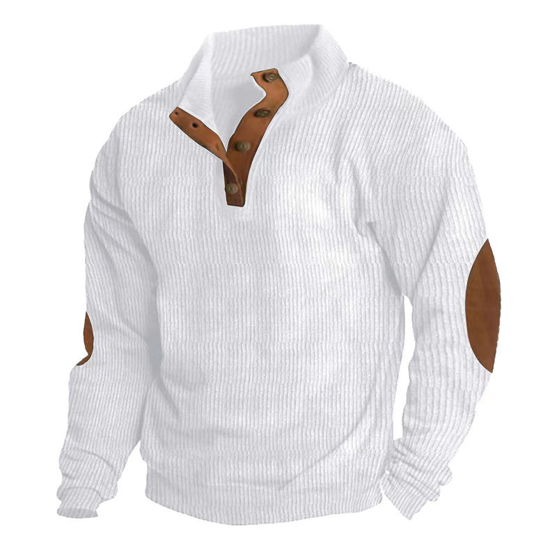 Men's High Quality Crêpe Sweater with Leather Applications Lune London