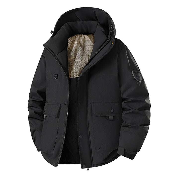 Men's Insulated Urban Parka with Stand-up Collar and Concealed Hood Amarae