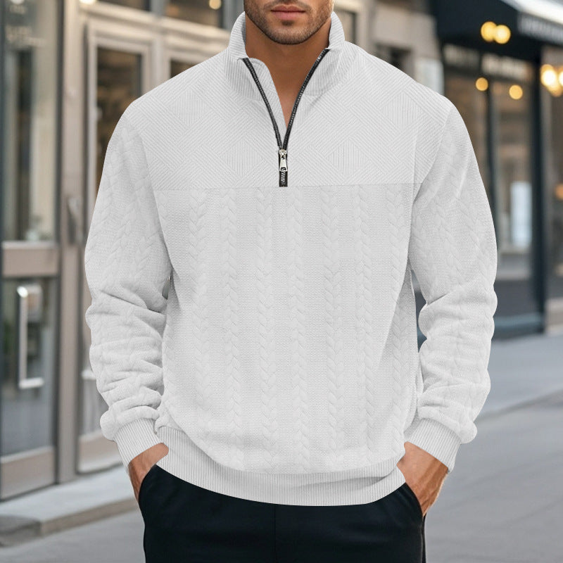 Stylish knitted sweater for men with half-zip closure Lune London