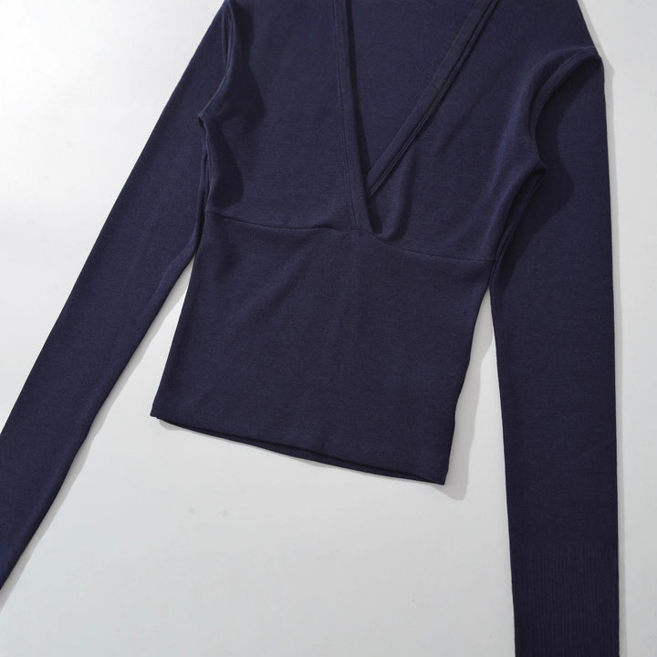 Women's wrap shirt with V-neck and fitted dividing seam Amarae
