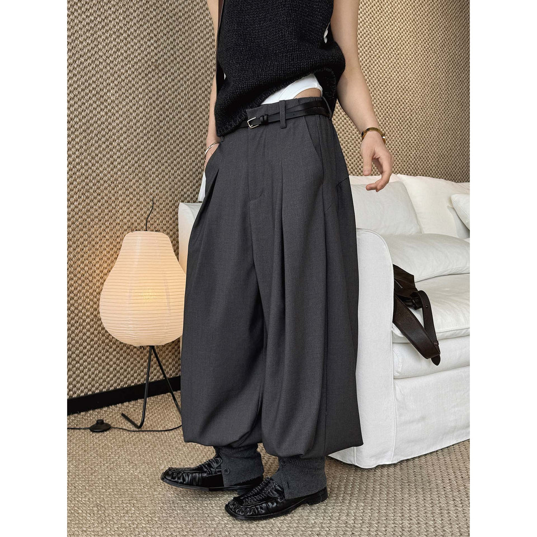 Women's wide pleated trousers with high waist and wool blend Amarae