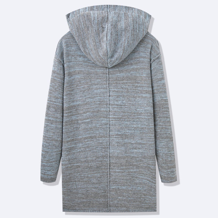 Long knitted coat for men with a modern design and casual details Lune London