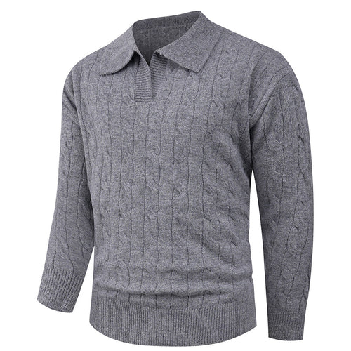 Elegant knitted sweater for men with modern cable pattern Amarae