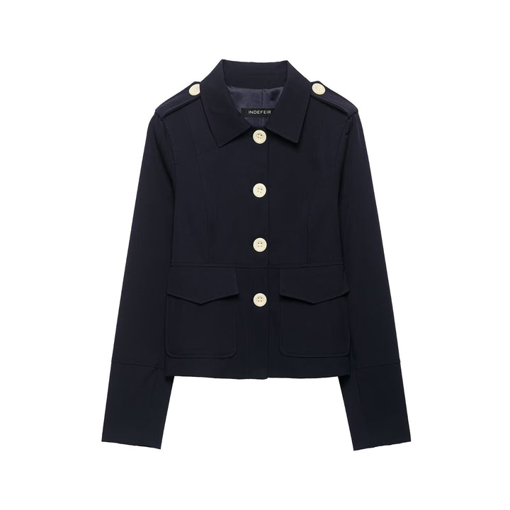 Women’s short jacket in field style with epaulettes, patch pockets and distinctive decorative buttons Amarae
