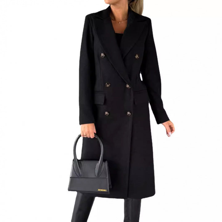 Ladies Elegant Double-Breasted Coat with Ultra-Modern Cut Amarae
