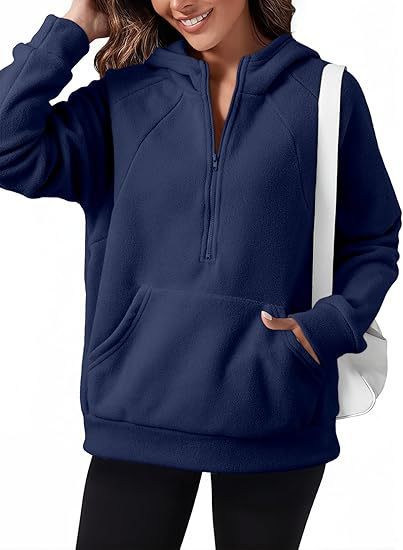 Fleece hooded sweatshirt for women with practical kangaroo pocket Lune London