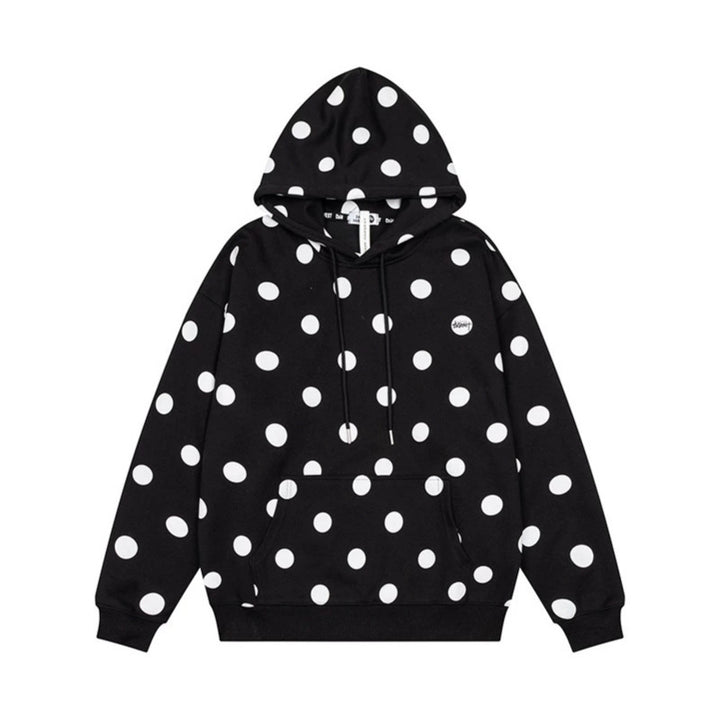 Women’s Oversize Hoodie with Polka Dot Allover and Kangaroo Pocket Amarae