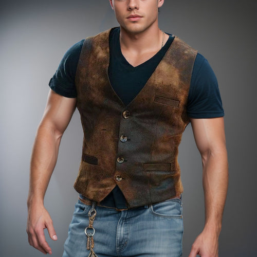 Stylish jacket for men with leather accents and practical pockets Amarae