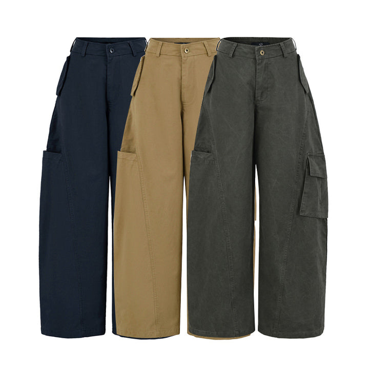 Women's Cropped Cargo Pants with High Waist, Wide Leg, and Flap Pockets Amarae