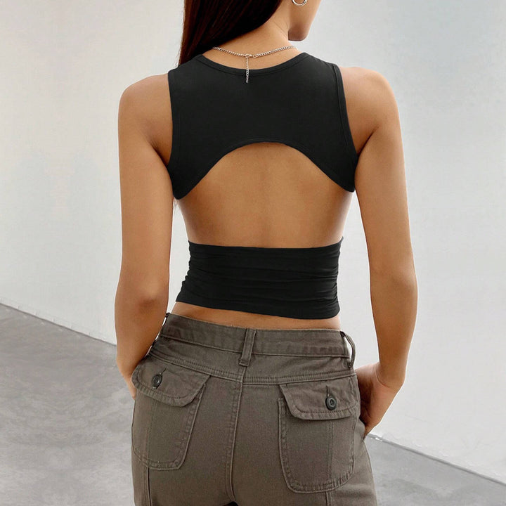 Haut court féminin avec élément de gathering latéral Chic & Stil