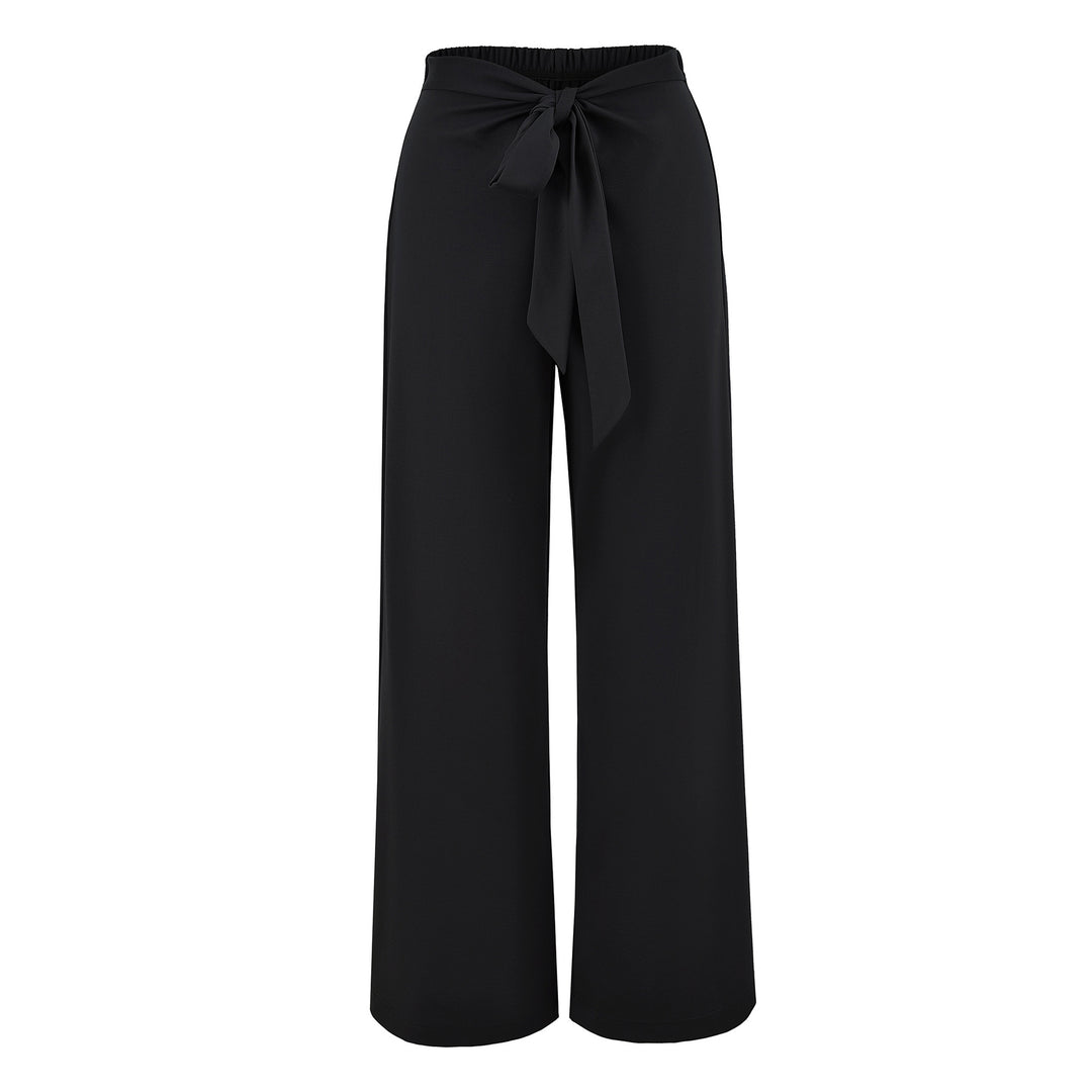 Ladies High-Waisted Wide Palazzo Trousers with Tied Belt Amarae