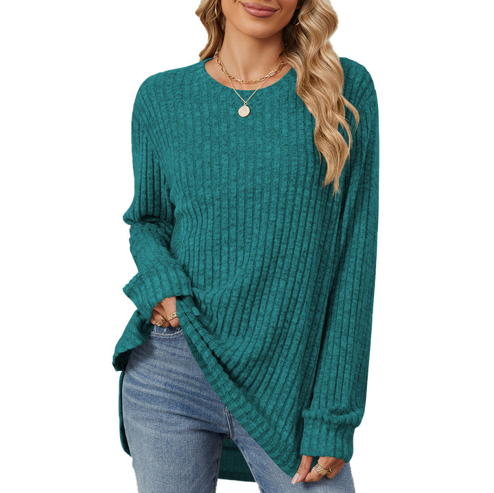 Casual long-sleeve t-shirt for women with a trendy rib pattern and a relaxed fit Lune London