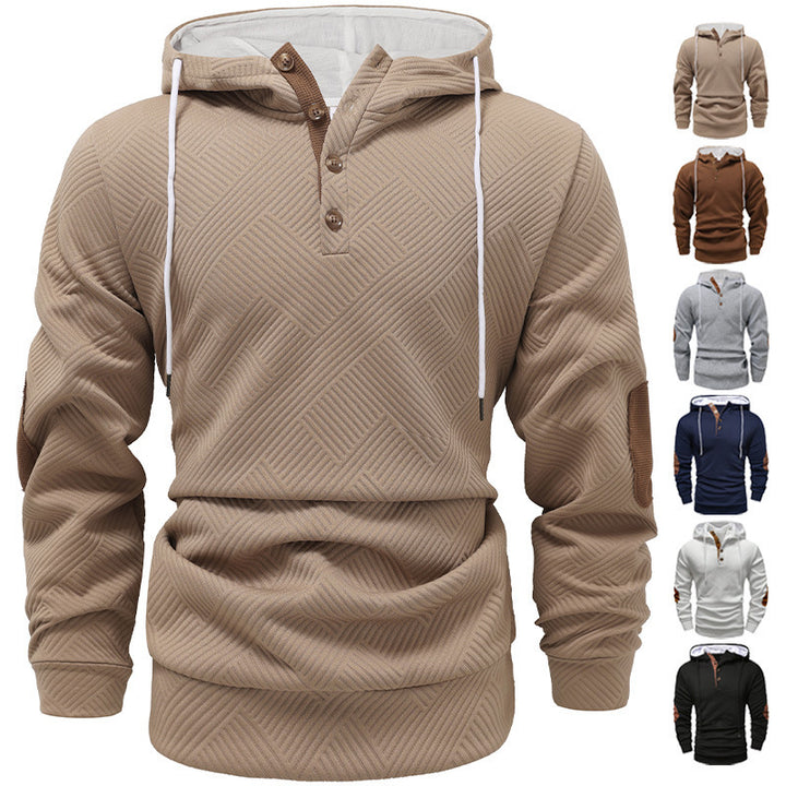 Men's sporty hoodie with unique texture design and chic stylish accents