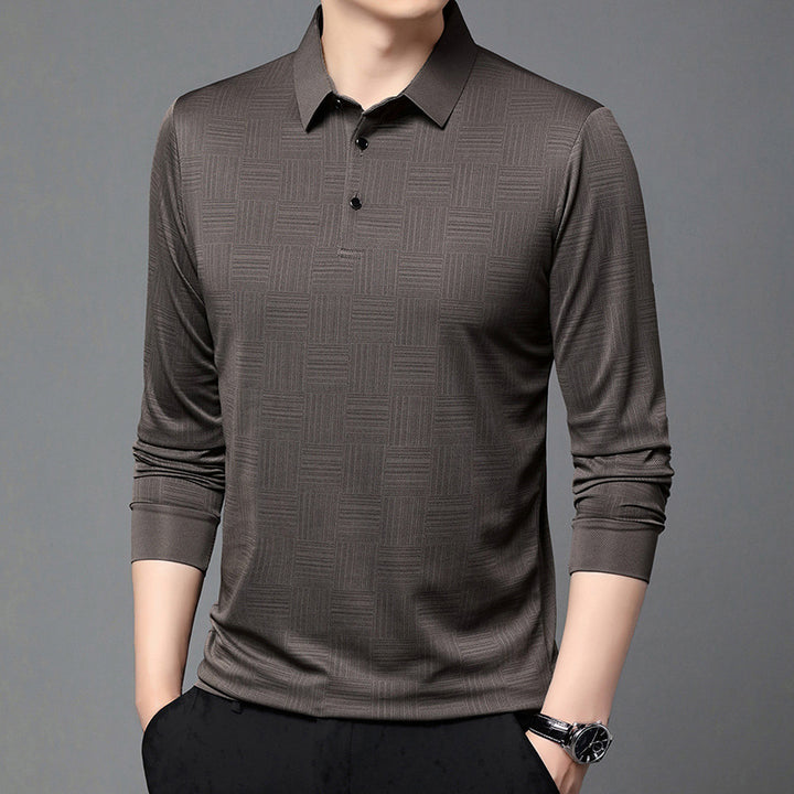 Men's polo shirt with a modern geometric pattern and a breathable structure Lune London