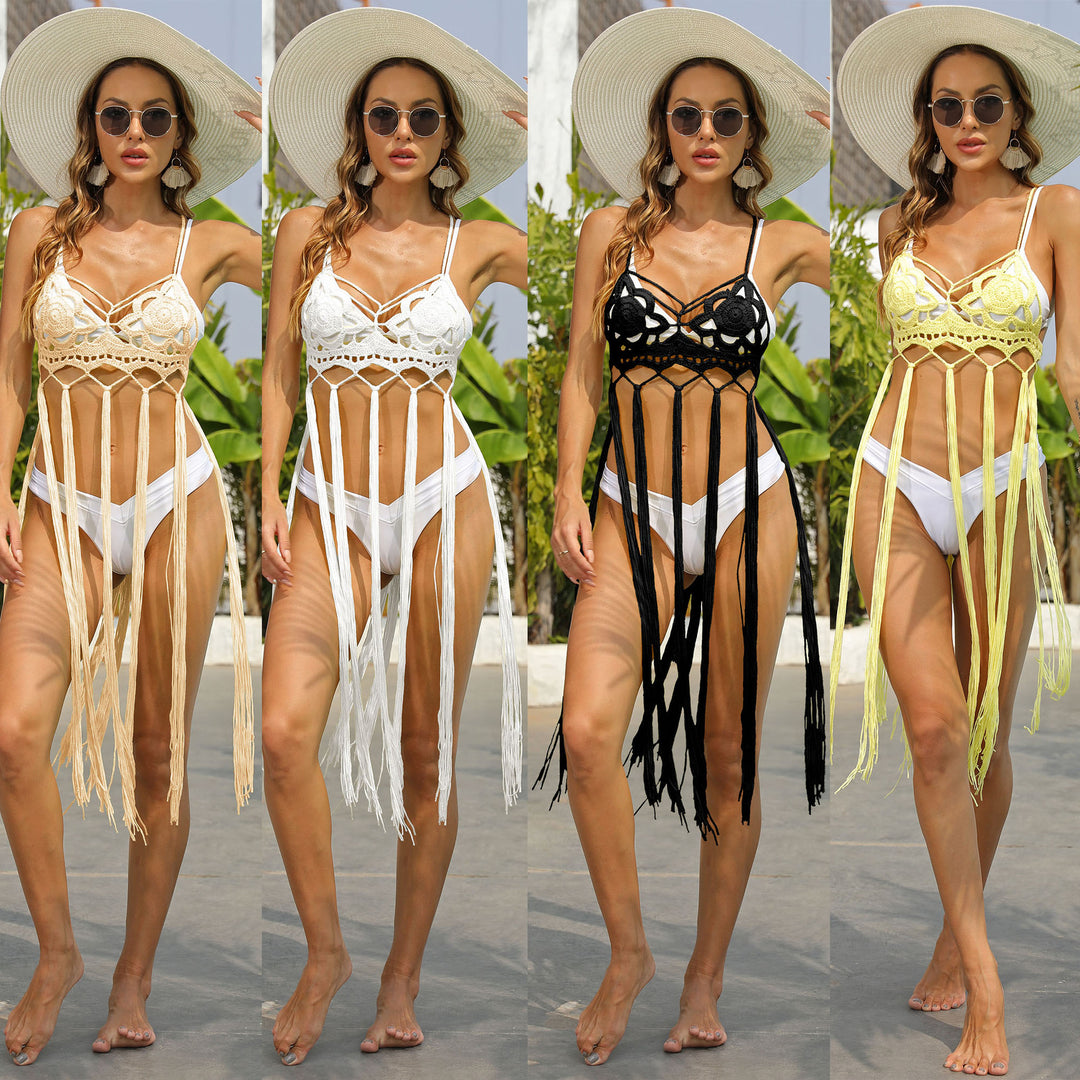Fringed crochet swimsuit for women Cover-Up Lune London