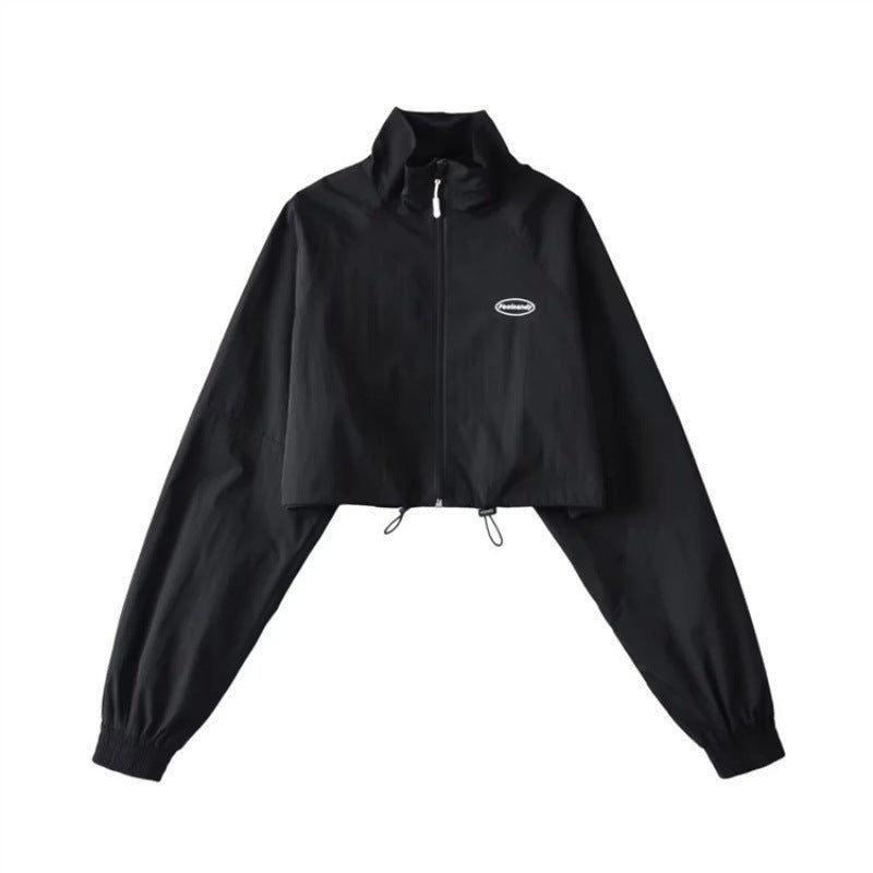 Ladies crop fashion jacket with high collar Lune London