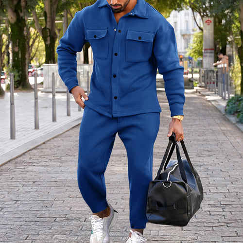 Trendy leisure suit for men with practical pockets and high collar Amarae