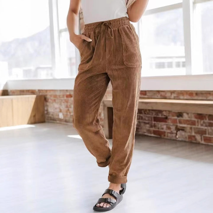 Ladies Comfortable Corduroy Leisure Pants Lune London