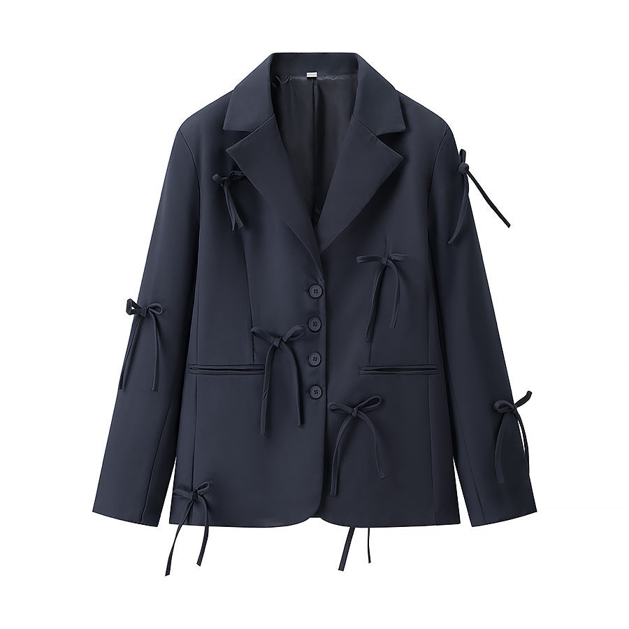 Fashionable women's blazer jacket with creative straps Lune London