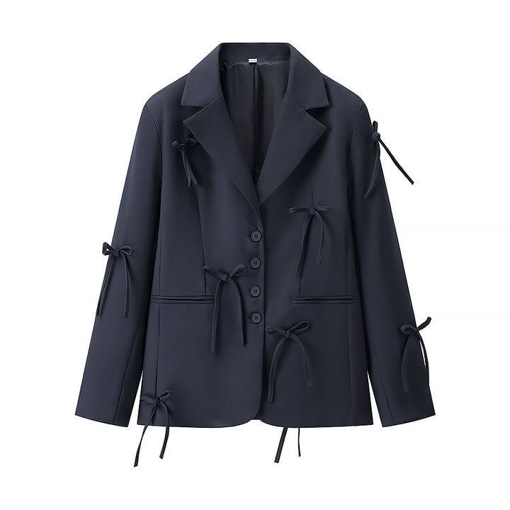 Fashionable women's blazer jacket with creative straps Lune London