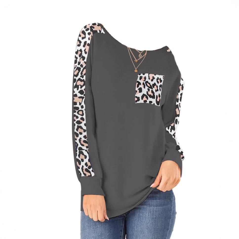 Casual women's T-shirt with contrasting sleeves and pockets Lune London