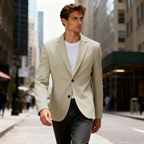 Elegant Regular-Fit jacket for men with two buttons and chic style pockets