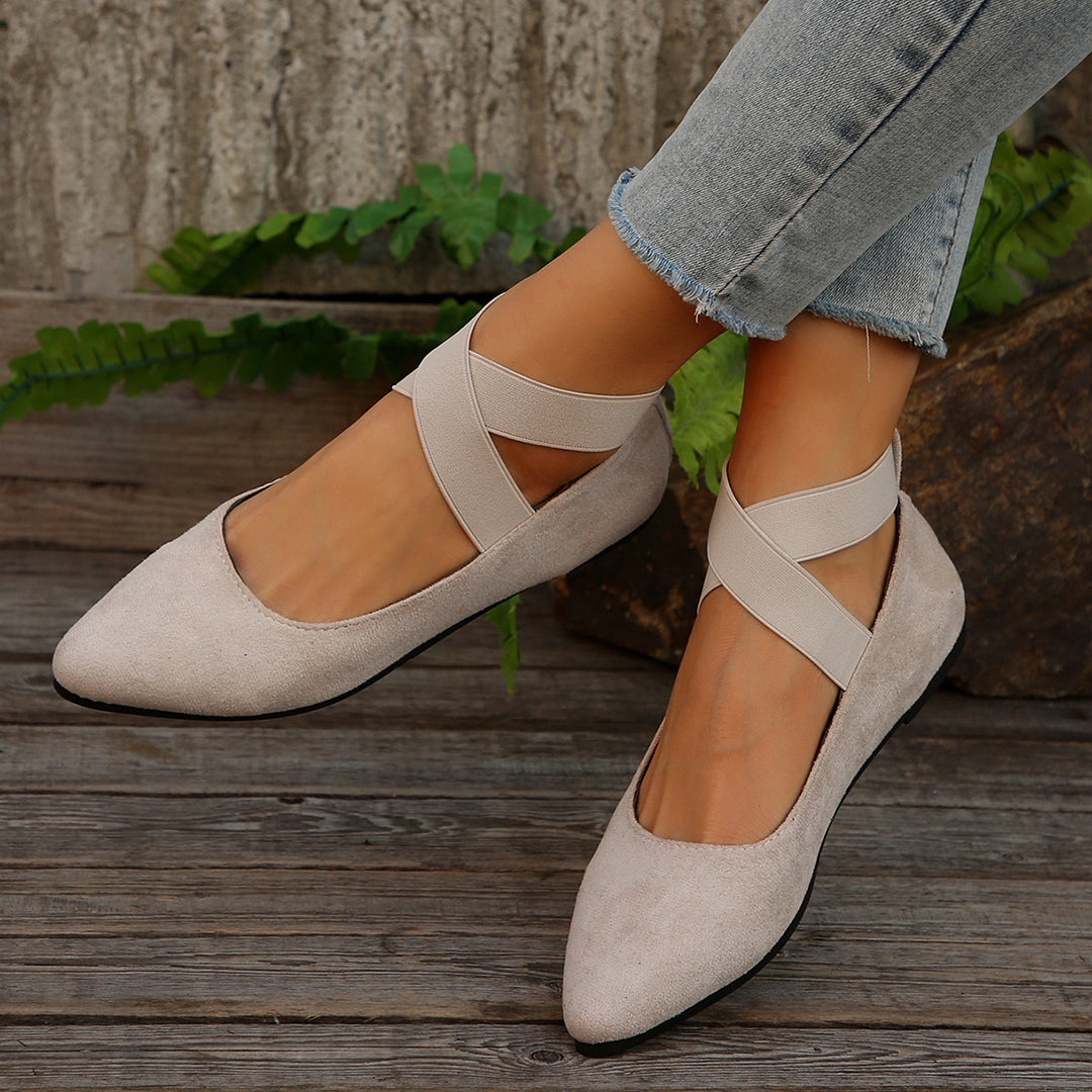 Flat velvet ballet flats for women Lune London