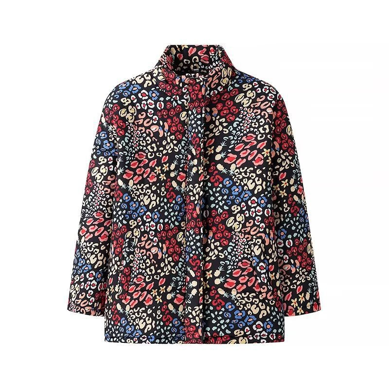 Veste matelassée légère pour femmes avec un imprimé léopard excitant et des poches pratiques