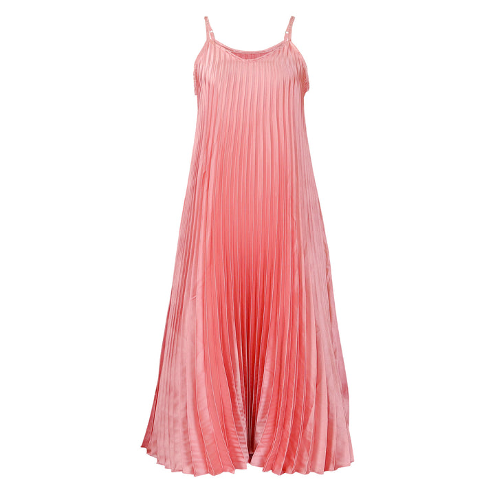 Maxi dress for women with pleated design and spaghetti straps Lune London