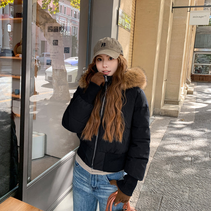 Warm Lightweight Quilted Detachable Hood Winter Jacket Women | Amarae