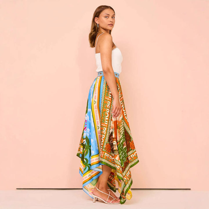 Ladies maxi skirts with unique print and airy silhouette Lune London